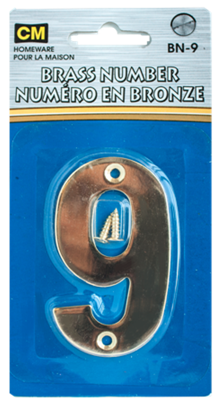 Brass pl number with screw 9