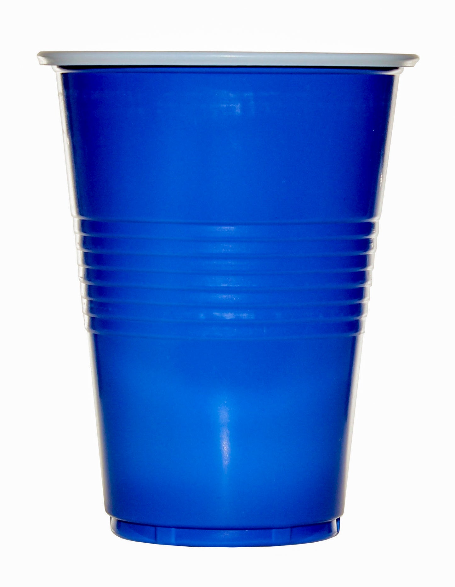PLASTIC BEER CUPS: 16oz, BLUE/WHITE 10/PK