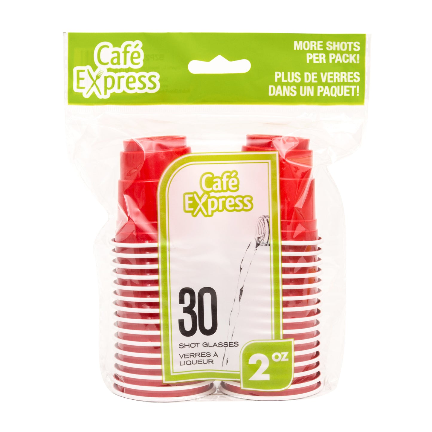 MINI 2oz SHOOTER CUPS: RED, 30/PK