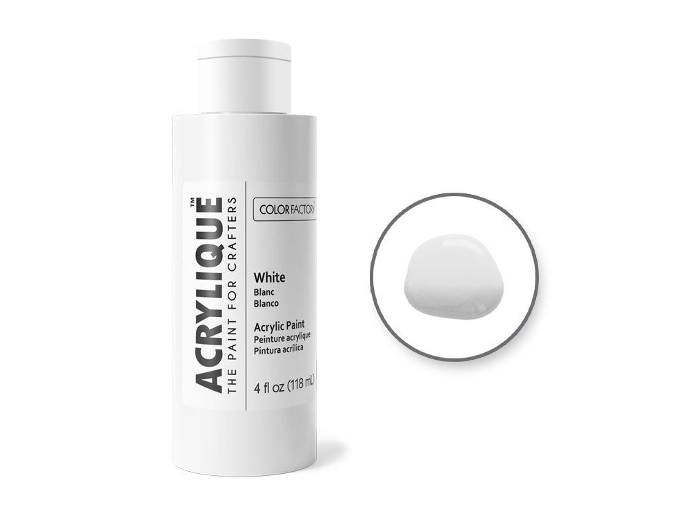 Color Factory: 4oz Acrylique Paint for Crafter's 001 White