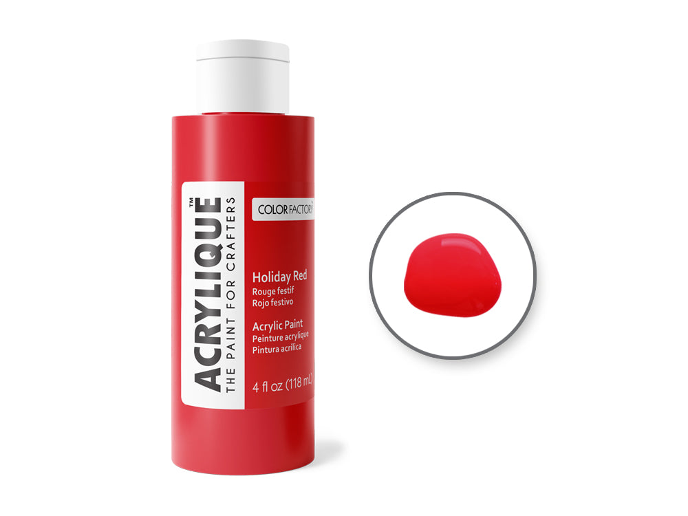 Color Factory: 4oz Acrylique Paint for Crafter's 035 Holiday Red