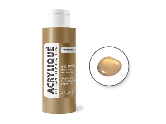 Color Factory: 4oz Acrylique Paint for Crafter's 185 Gold Metallic