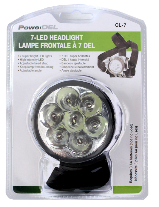 7 LED clip on light with head strap