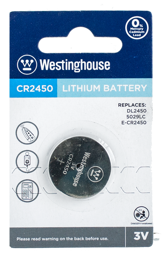 BUTTON CELL BATTERY: WESTINGHOUSE - CR2450: 1/PK