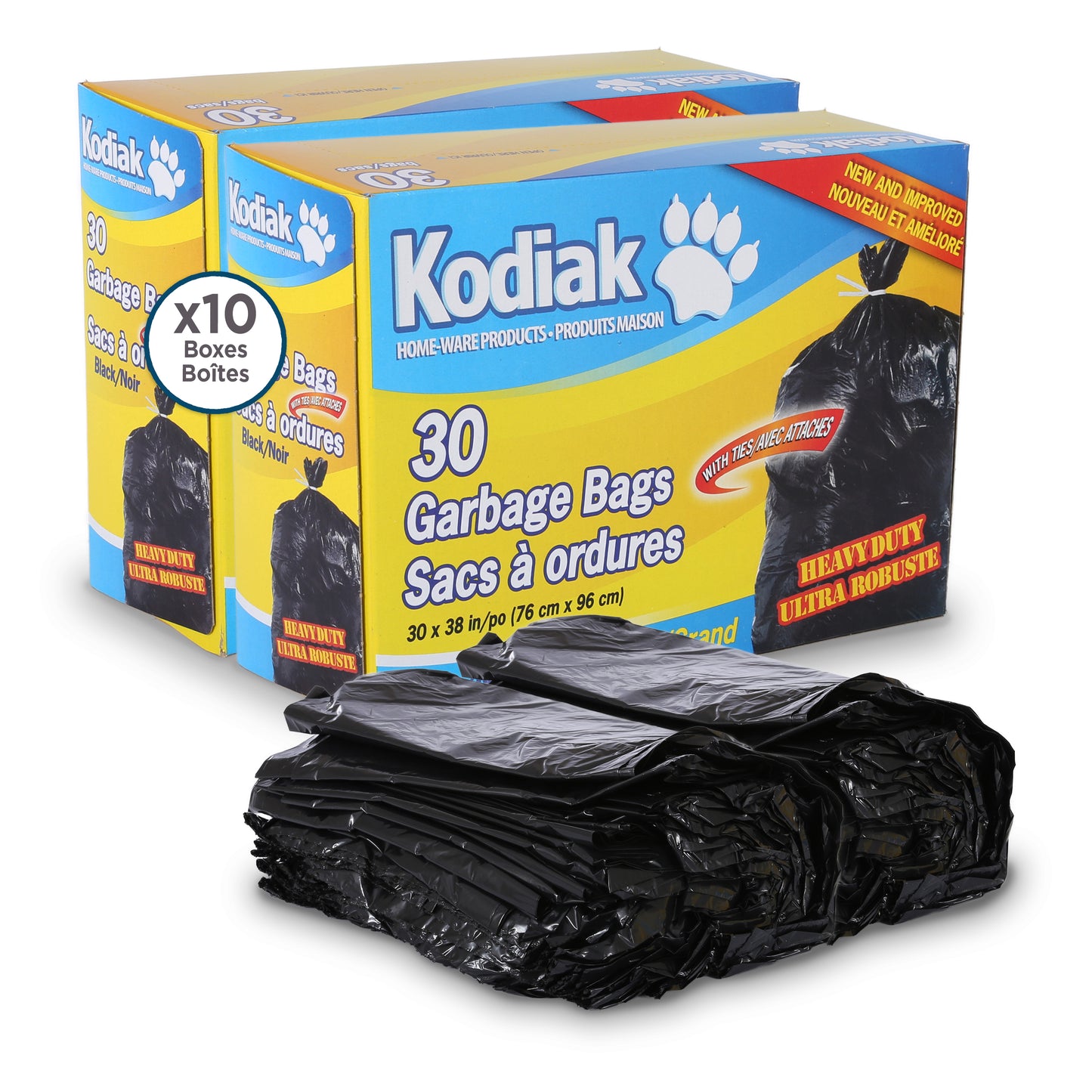 HEAVY DUTY GARBAGE BAGS: 30x38 - BLACK, 30/BOX