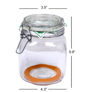 Hermetic Square Jar with Lock Lid