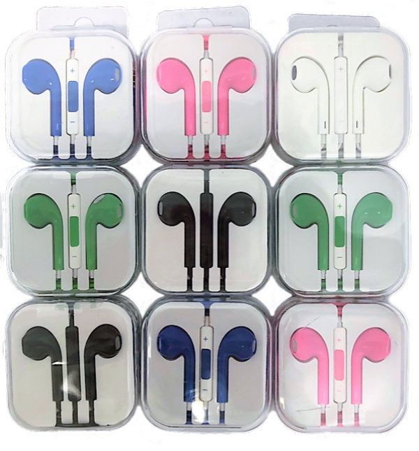 Asst colors iphone 5/6 headset with mic -10pcs bag