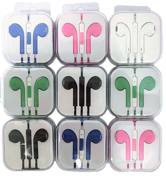 Asst colors iphone 5/6 headset with mic -10pcs bag