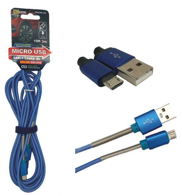 10ft Deluxe Micro Cable- Fast Charge