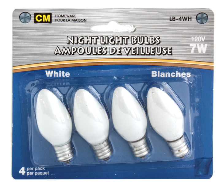 White night light bulbs 4pk