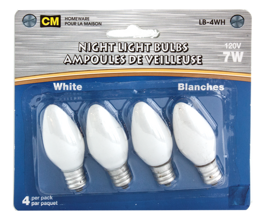 White night light bulbs 4pk