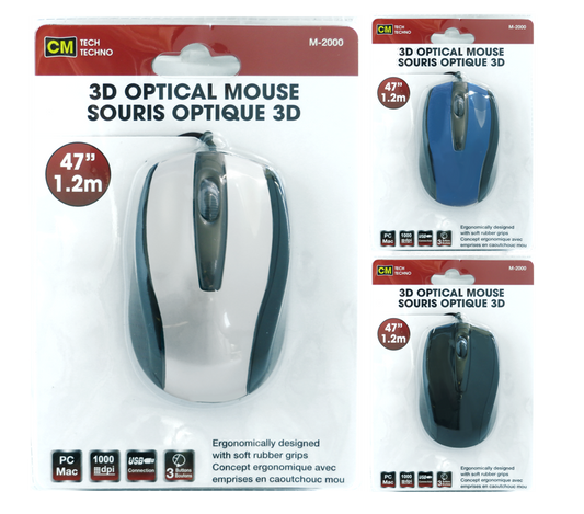 Optical USB mouse - 4bk/4sil/4blue