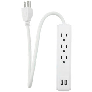 Surge Protected Power Bar 3 Outlets w/USB