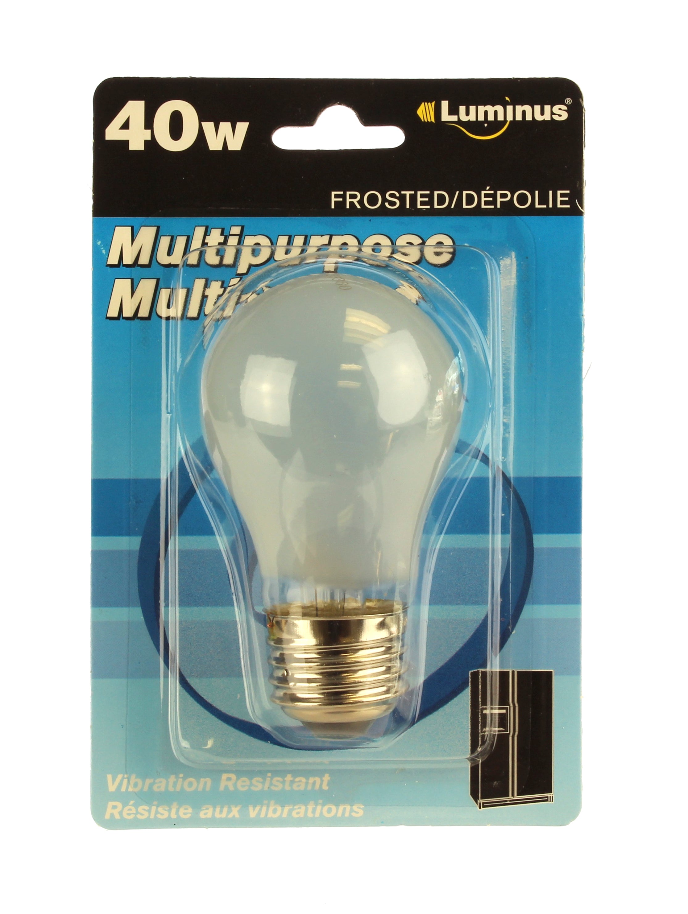 FROSTED MULTIPURPOSE APPLIANCE BULB: 40W/A15/120V/1500H - 1 bulb/PK