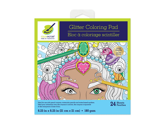 Color Factory: Glitter Coloring Pad 8.25"X8.25" 180Gsm 24Sht L) Lovely Day