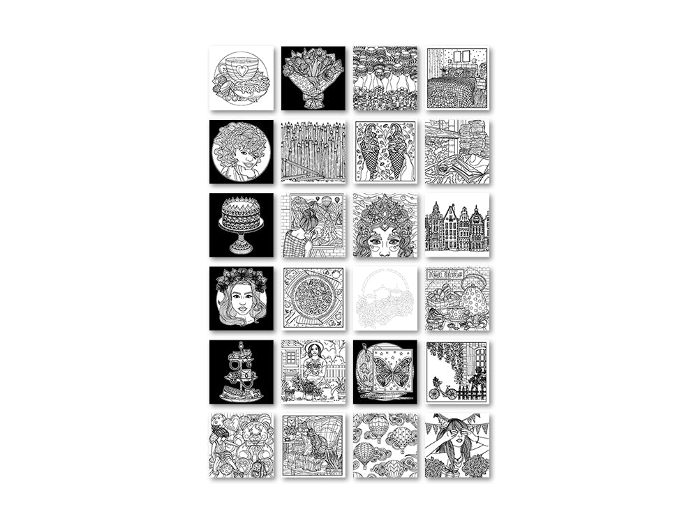 Color Factory: Glitter Coloring Pad 8.25"X8.25" 180Gsm 24Sht L) Lovely Day