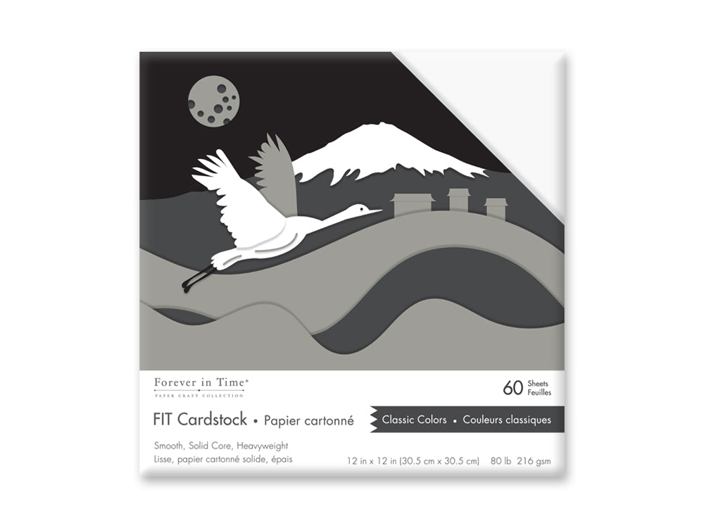 Scrapbook Cardstock: 12"x12" 80lb (245gsm) Smooth 60 Sheets C) Classic Colors
