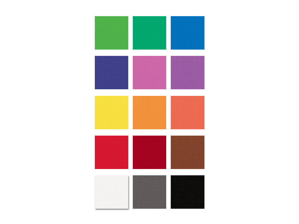FIT Scrapbook Cardstock: 12"x12" 80lb (216gsm) Textured 60 Sheets C) Bright Colors