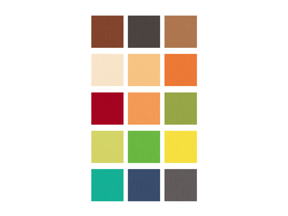 FIT Scrapbook Cardstock: 12"x12" 80lb (216gsm) Textured 60 Sheets E) Earth Tones