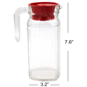 Pitcher with Lid Square Ribbed