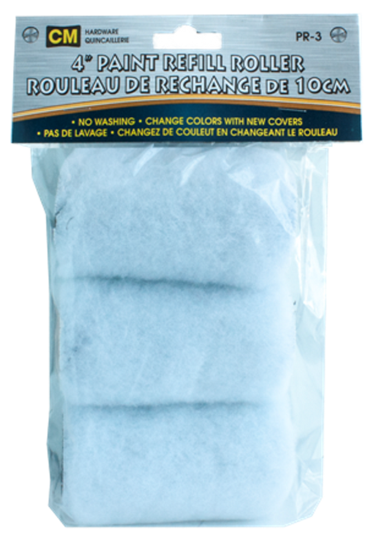 3pk - 4in paint roller refill