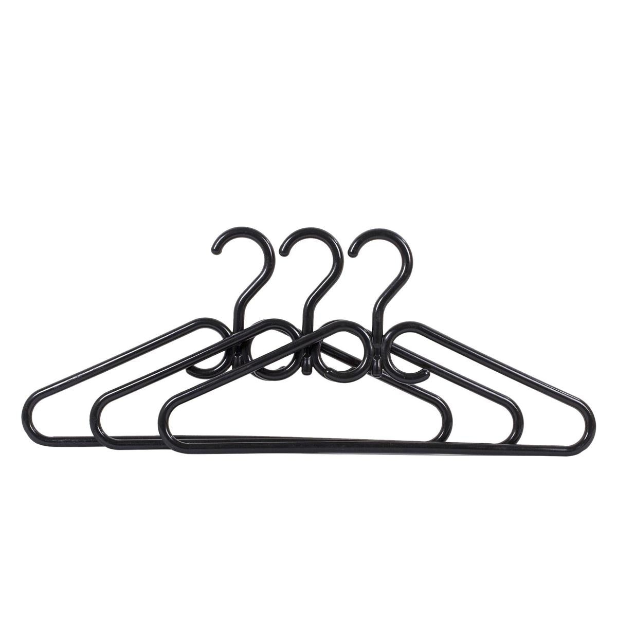 3-Pk Heavy Duty Black Hangers