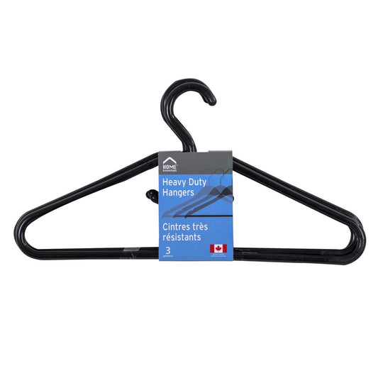 3-Pk Heavy Duty Black Hangers