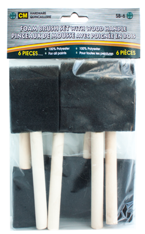 6pk Foam Brush set