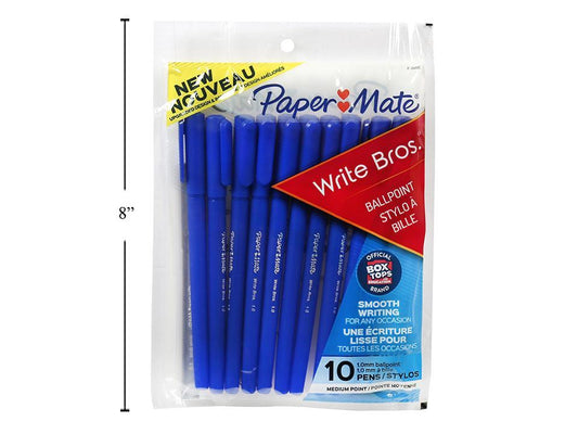 10-pc Paper Mate Pens, Blue  Write Bros Floating Ball