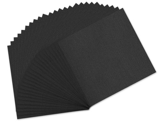 Scrapbook Paper: 12"x12" Textura Select Cardstock Solids (5 Sheets) A) Black