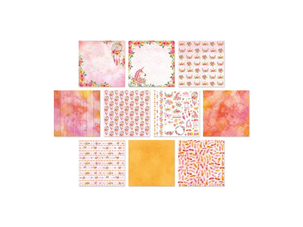 Cardstock: 12"x12" Themed Printed Stack Pack 20 Sheets Assorted 250gsm A) Boho Dreams