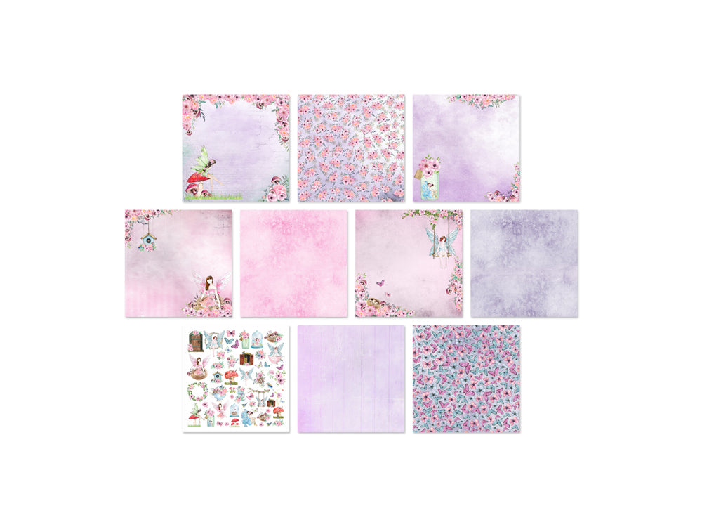Cardstock: 12"x12" Themed Printed Stack Pack 20 Sheets Assorted 250gsm B) Fairy Tale