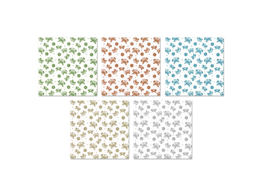 Scrapbook Paper: 12"x12" Glitter Cardstock 250gsm Assorted 5 colors, 5 Sheets A) Butterfly Bling