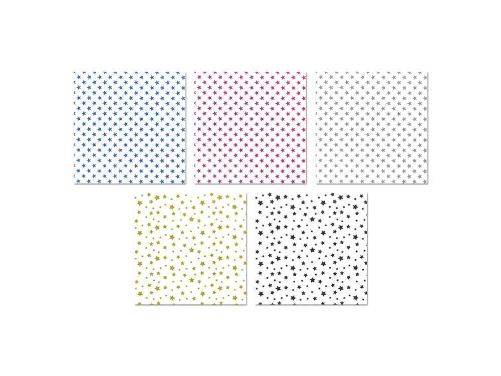Scrapbook Paper: 12"x12" Glitter Cardstock 250gsm Assorted 5 colors, 5 Sheets E) Starlight