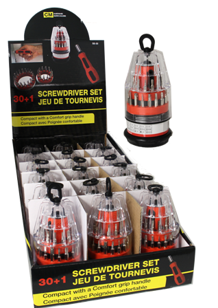 Screwdriver set with 30 bits