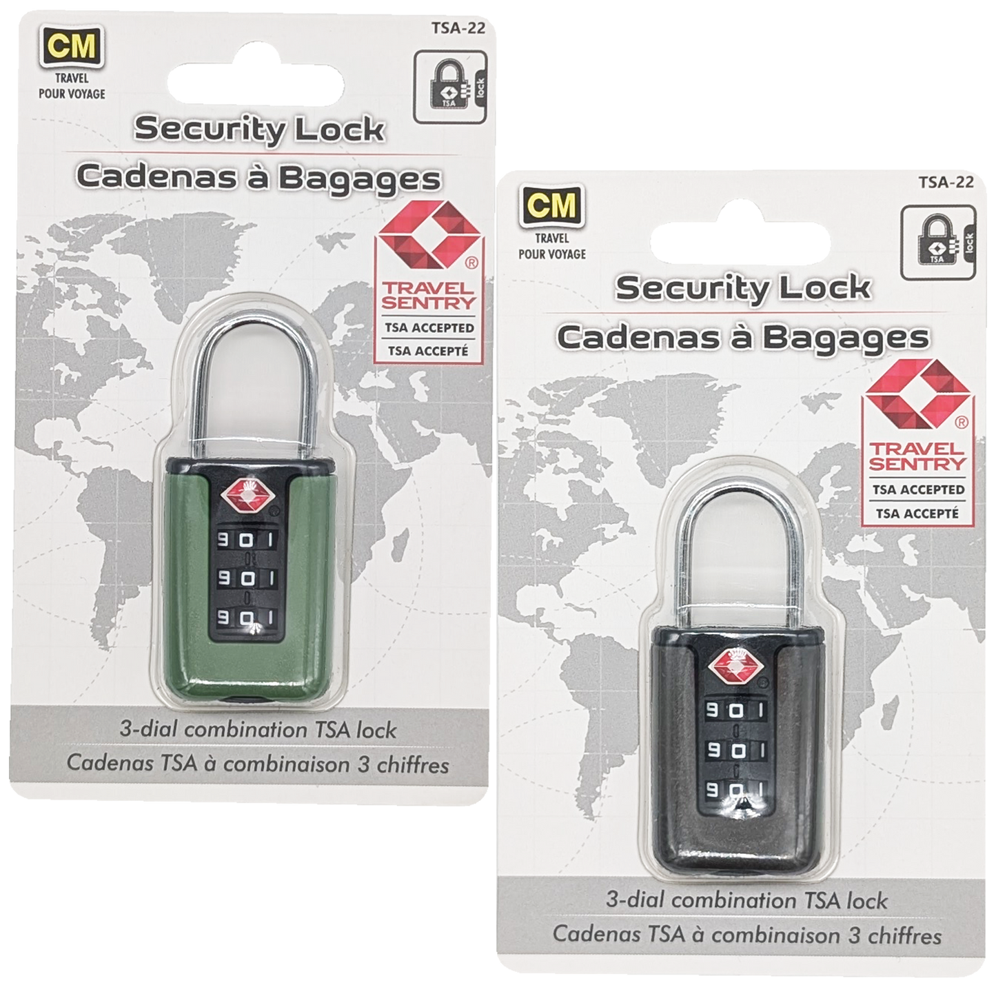 3 Dial Combinatio Security TSA Lock