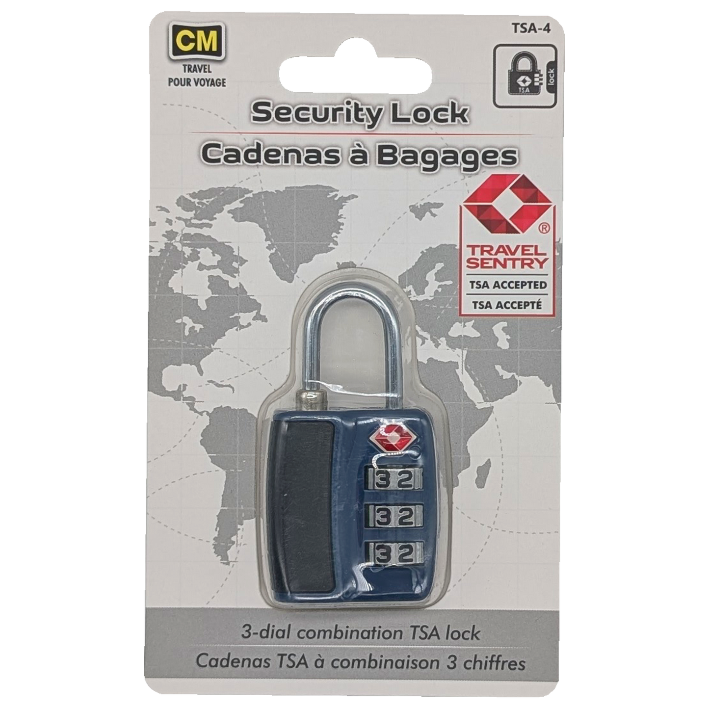 TSA Security Lock - 3 dial Comination
