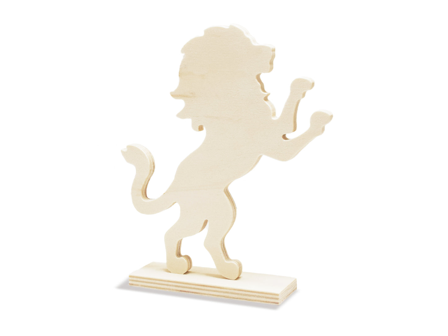 Wood Craft: 8.25" DIY Rearing Animal on Stand 9.5mm(T) C) Lion