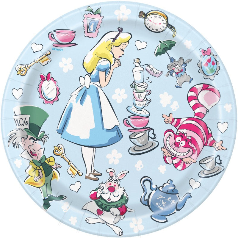 Disney Alice in Wonderland Round 7" Dessert Plates  8ct