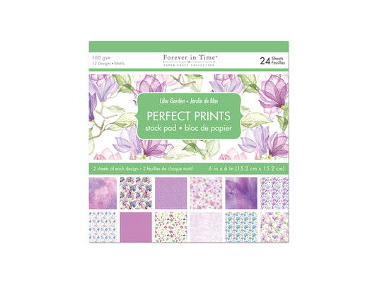 Paper Pads: 6"x6" Perfect Prints Stack Packs x24 Assorted Q) Lilac Garden