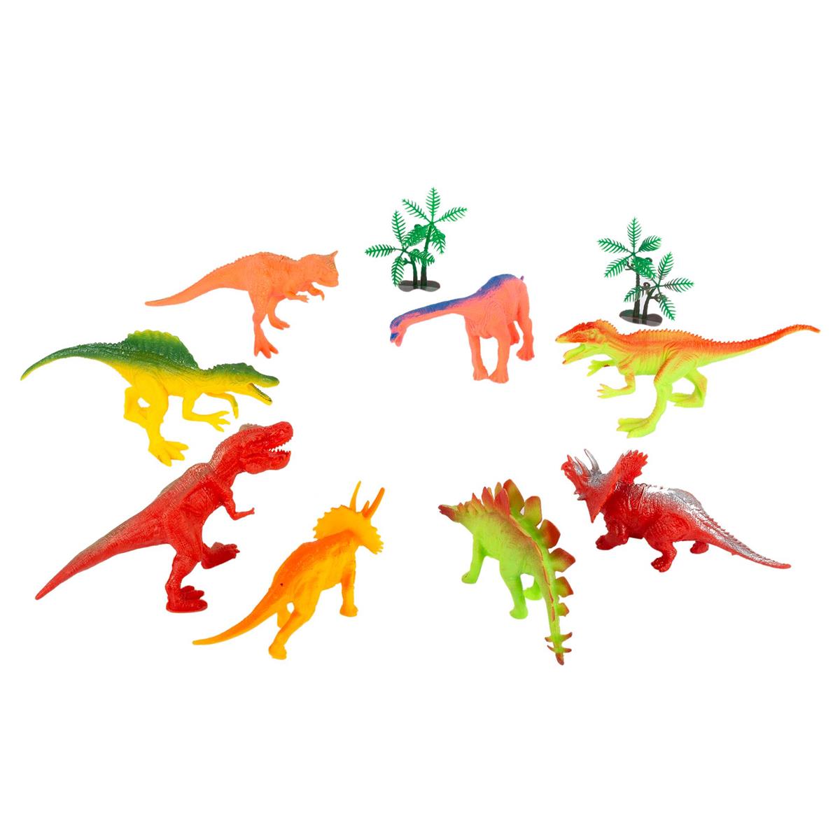 8pcs Dinosaur Toy Figures, PVC bag w/header