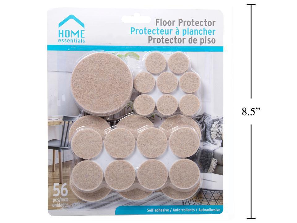 H.E., 56-pc Asst'd Floor Protectors self adhesive, b/c(CS)