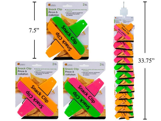 Luciano 2-pc Large Snack Clip, 3 colours, toc, 6/clip strip (HZ)
