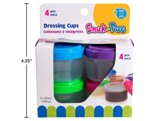 Snak-Pac 4-pc 35ml (1.18oz) Dressing Cups Set, wbx