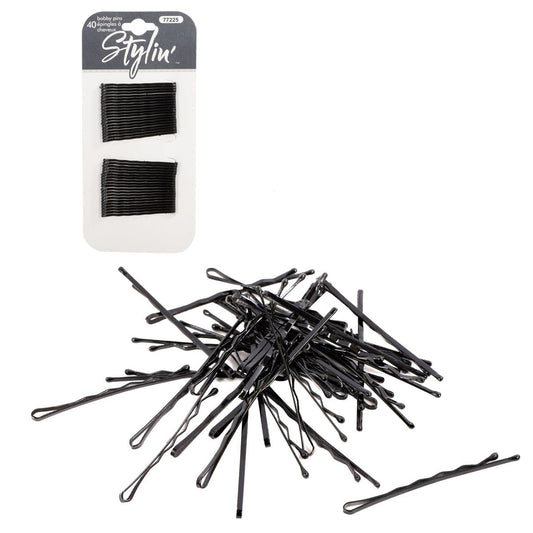 Stylin, 60-pc Black Bobby Pins, h/c