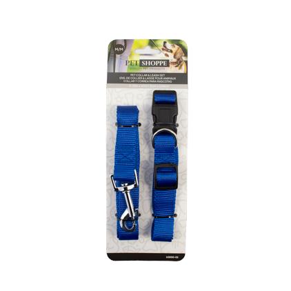 NYLON MED DOG LEASH SET-BLUE 2.0x30-50cm?2.0x120cm