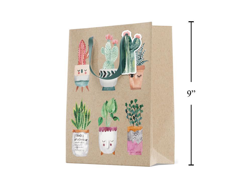 Paper T. Gift Bag, Medium, Plant Friends, Matte/HS,