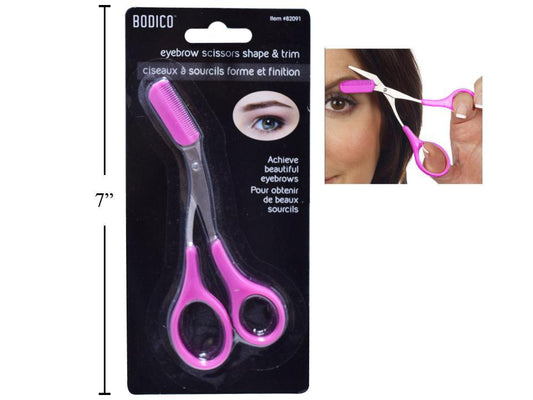 Bodico, Eyebrow Scissors, b/c fuschia pink