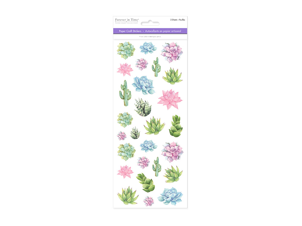 Paper Craft Sticker: 5"x12" 2-Sticker Themed Set F) Succulents (Copy)