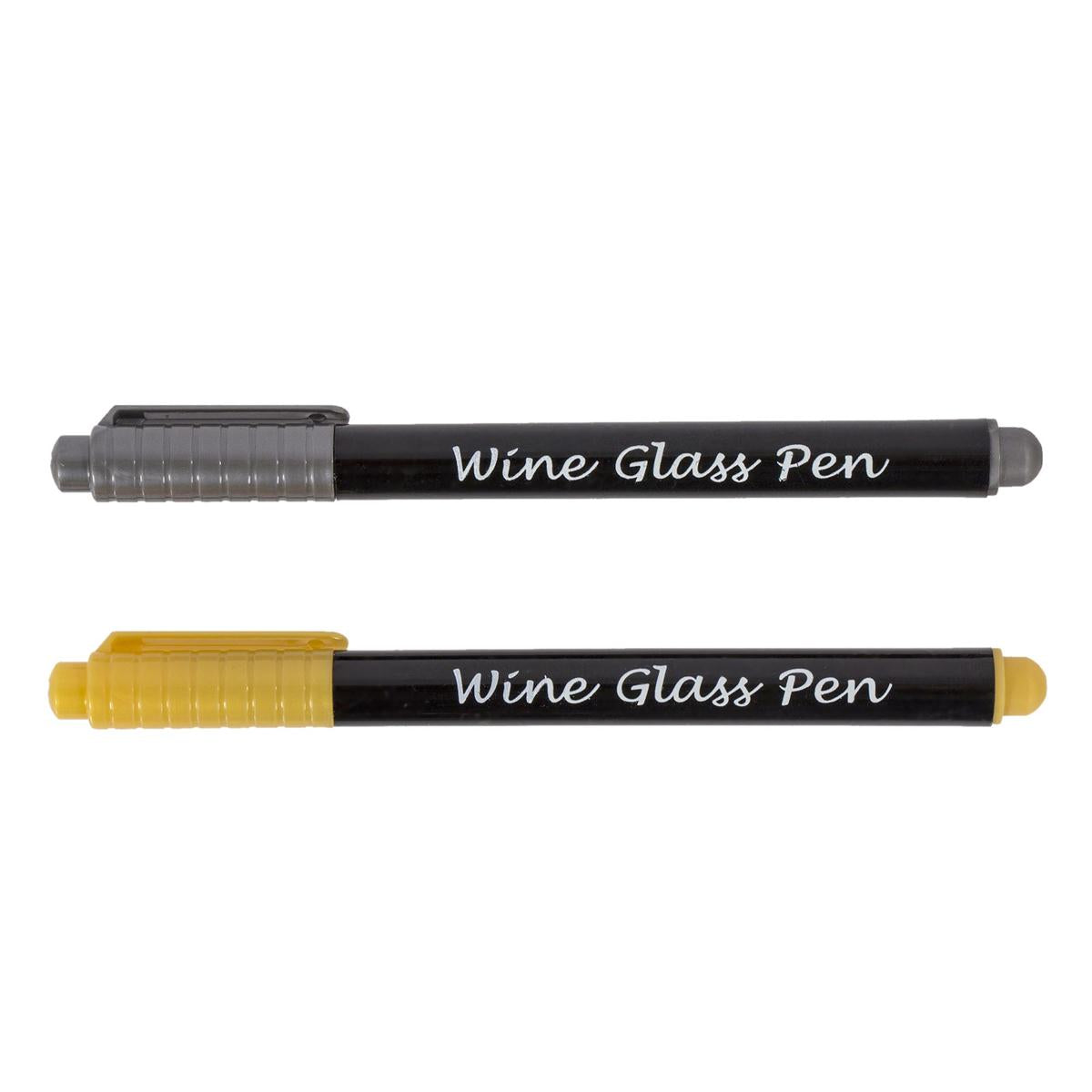 L.Gourmet 2-pc Wine Glass Pen, (gold & silver), b/c